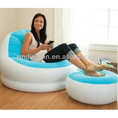 inflatable sofa bed chair, sofa with foot rest, purple inflatable air sofa chair , inflatable air sofa with pump