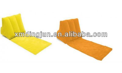 PVC inflatable beach cushion, inflatable camping cushion with backrest inflatable wedge cushion